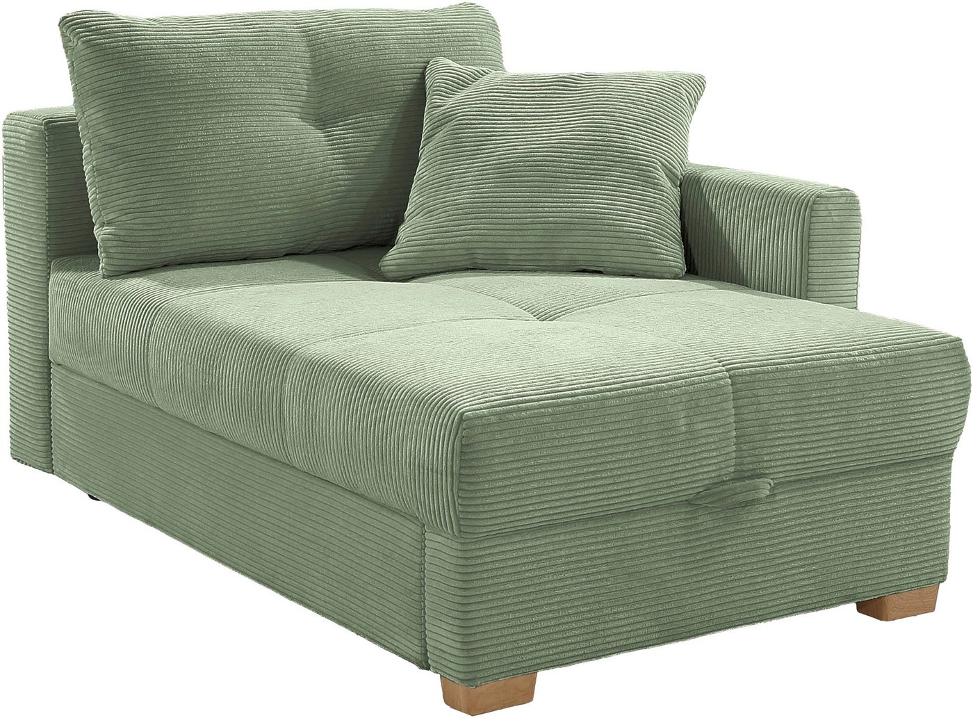 Jockenhöfer Gruppe Recamiere Romeo, B: 164 cm, Liegefl: 90x210 cm, Schlaffunktion, Schlafsofa mit Bettfunktion, Bettkasten & Kissen, Federkern – Bild 3 von 5