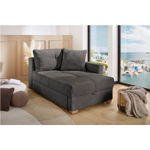 Jockenhöfer Gruppe Recamiere Romeo, B: 164 cm, Liegefl: 90x210 cm, Schlaffunktion, Schlafsofa mit Bettfunktion, Bettkasten & Kissen, Federkern