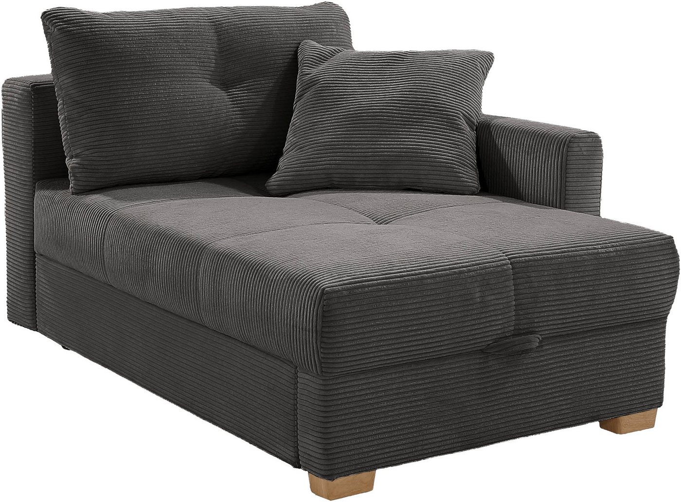 Jockenhöfer Gruppe Recamiere Romeo, B: 164 cm, Liegefl: 90x210 cm, Schlaffunktion, Schlafsofa mit Bettfunktion, Bettkasten & Kissen, Federkern – Bild 3 von 5