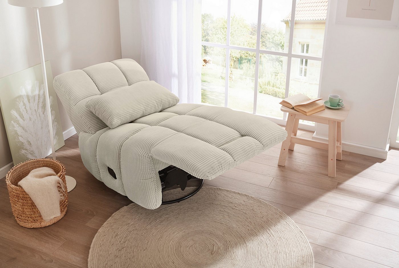 Jockenhöfer Gruppe Relaxsessel Doncaster, B: 84 cm, Sitzhöhe: 50 cm, mit Dreh-, Schauckel-, Relax- & Wippfunktion, weicher Cordstoff – Bild 3 von 5