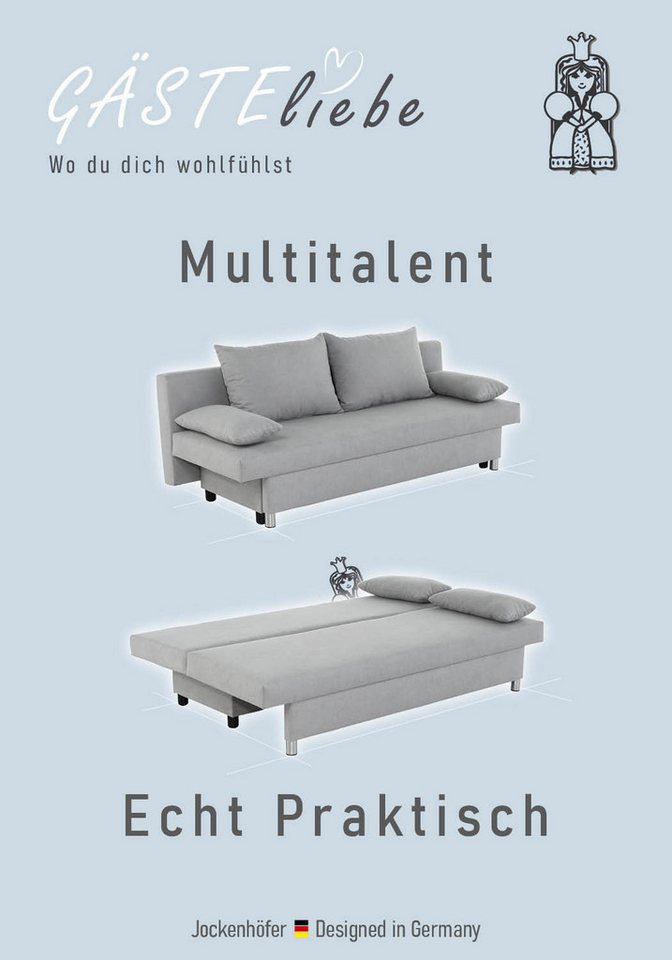Jockenhöfer Gruppe Schlafsofa B: 191 cm, Liegefl. 120x191 cm, mit Schlaffunktion & Bettkasten – Bild 3 von 5