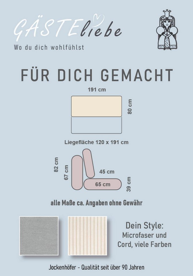 Jockenhöfer Gruppe Schlafsofa B: 191 cm, Liegefl. 120x191 cm, mit Schlaffunktion & Bettkasten – Bild 5 von 5