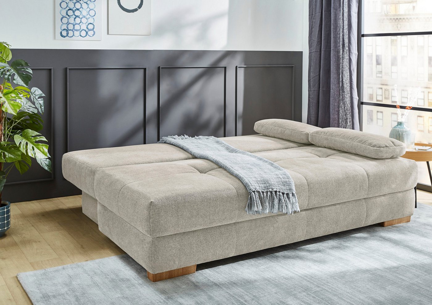 Jockenhöfer Gruppe Schlafsofa Calli, Liegefl. 160x200 cm, Dauerschläfer, wahlweise mit Topper, mit Schlaffunktion & Bettkasten, Topper, Tonnentaschenfederkern – Bild 2 von 5