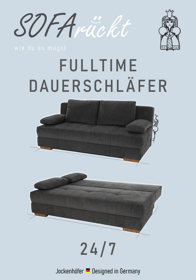 Jockenhöfer Gruppe Schlafsofa Calli, Liegefl. 160x200 cm, Dauerschläfer, wahlweise mit Topper, mit Schlaffunktion & Bettkasten, Topper, Tonnentaschenfederkern – Bild 4 von 5