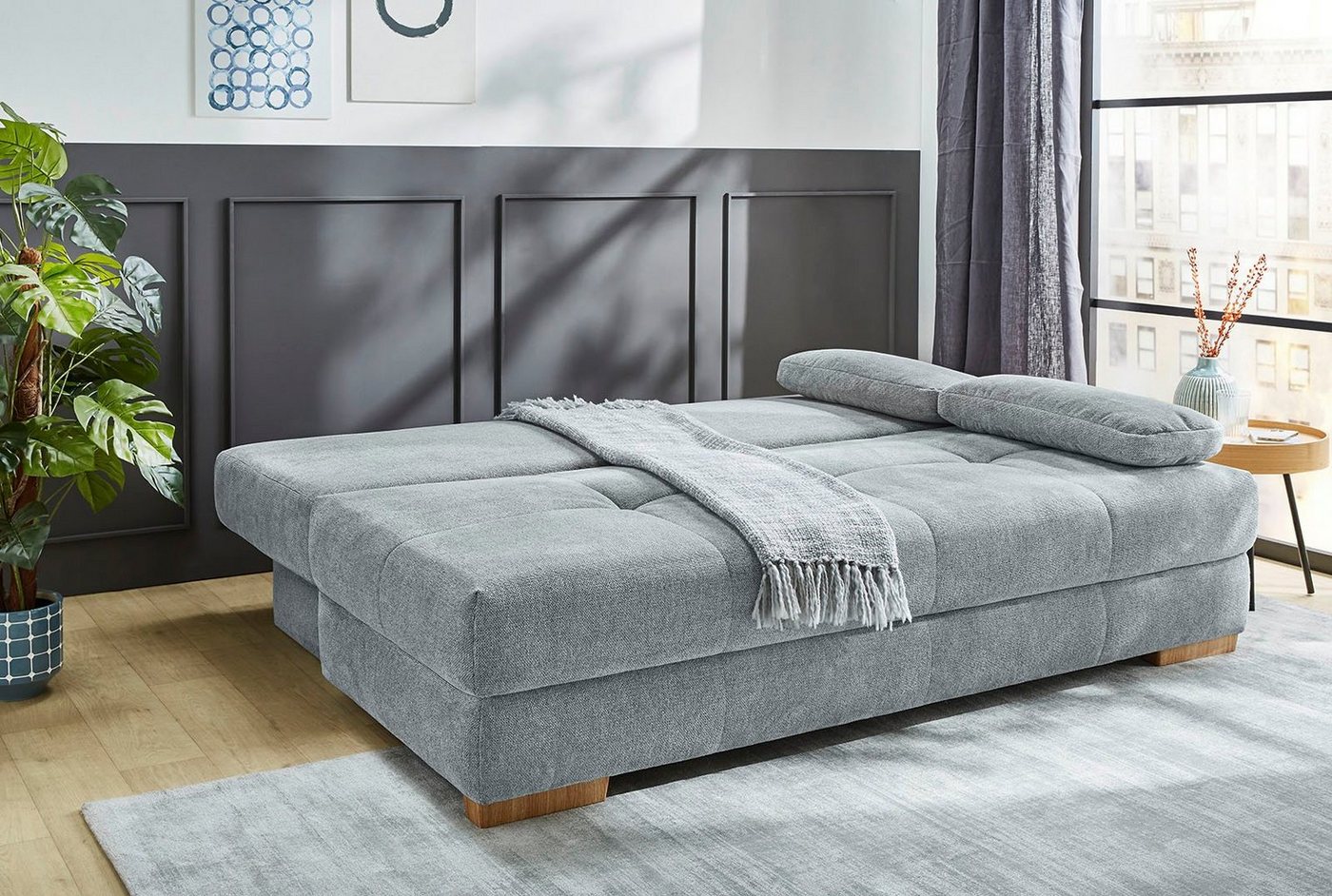 Jockenhöfer Gruppe Schlafsofa Calli, Liegefl. 160x200 cm, Dauerschläfer, wahlweise mit Topper, mit Schlaffunktion & Bettkasten, Tonnentaschenfederkern – Bild 2 von 5