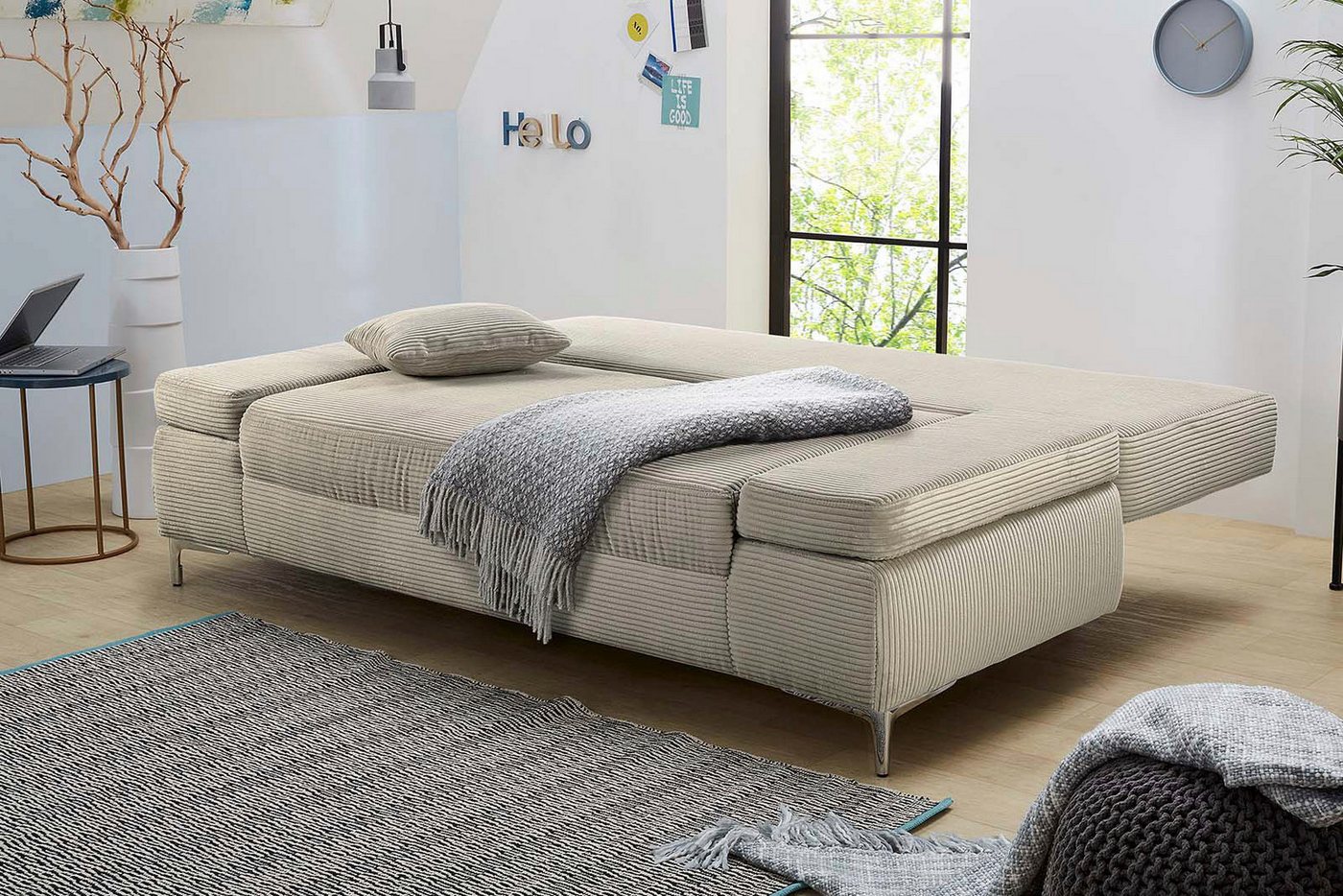 Jockenhöfer Gruppe Schlafsofa Jano, B: 202 cm, Liegefl. 144x200 cm, mit Schlaffunktion, Bettkasten, Armteilverstellung & 1 Zierkissen – Bild 2 von 5