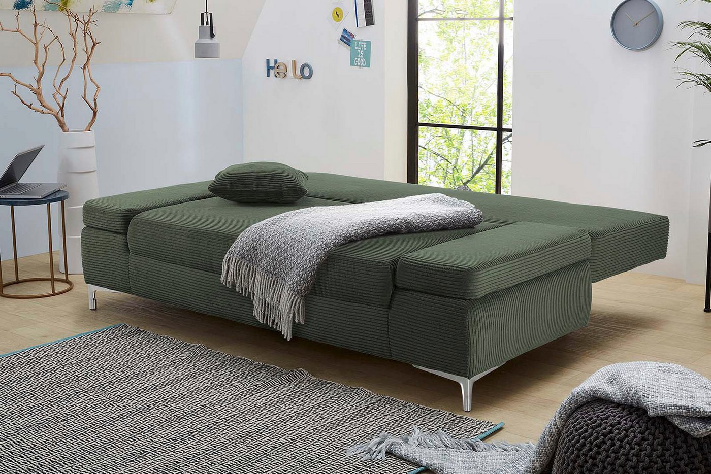 Jockenhöfer Gruppe Schlafsofa Jano, B: 202 cm, Liegefl. 144x200 cm, mit Schlaffunktion, Bettkasten, Armteilverstellung & 1 Zierkissen – Bild 2 von 5