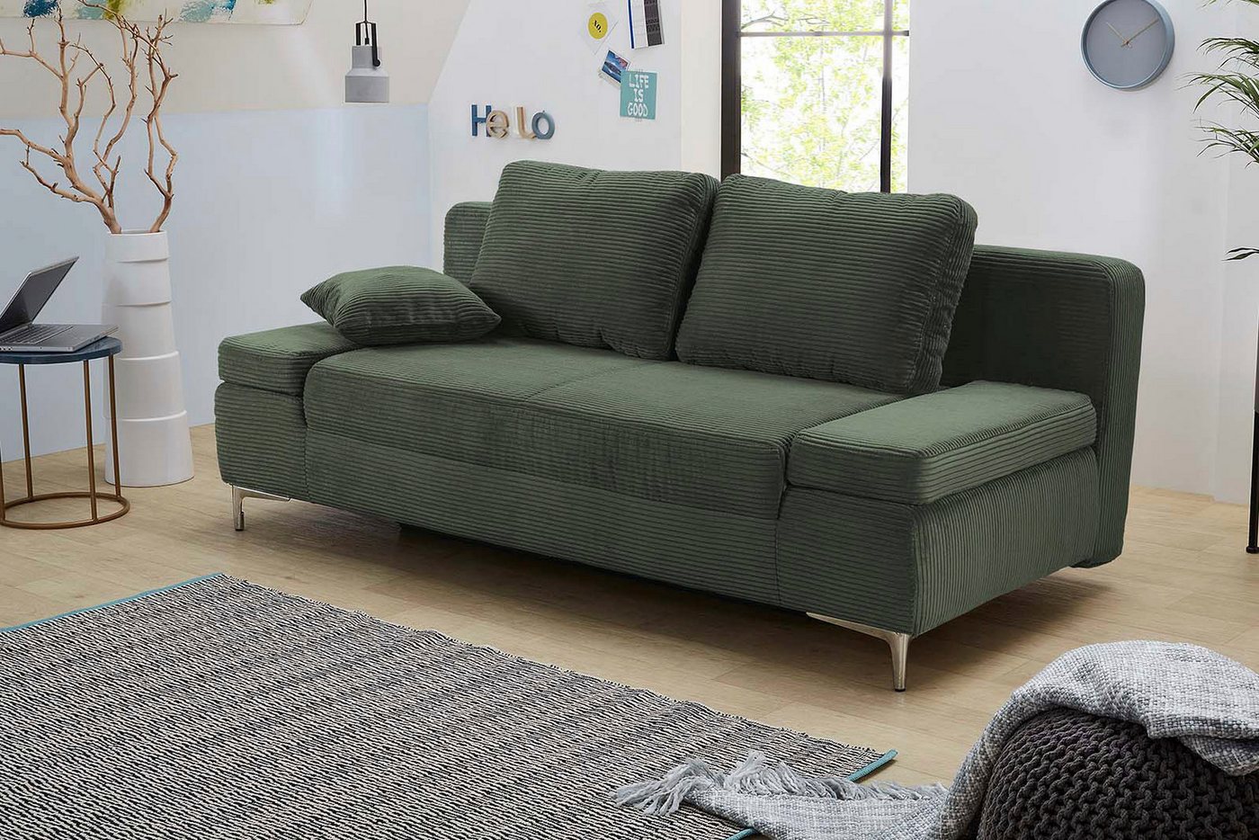 Jockenhöfer Gruppe Schlafsofa Jano, B: 202 cm, Liegefl. 144x200 cm, mit Schlaffunktion, Bettkasten, Armteilverstellung & 1 Zierkissen – Bild 3 von 5