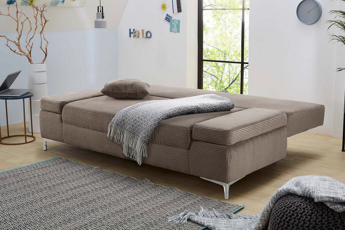Jockenhöfer Gruppe Schlafsofa Jano, B: 202 cm, Liegefl. 144x200 cm, mit Schlaffunktion, Bettkasten, Armteilverstellung & 1 Zierkissen – Bild 2 von 5