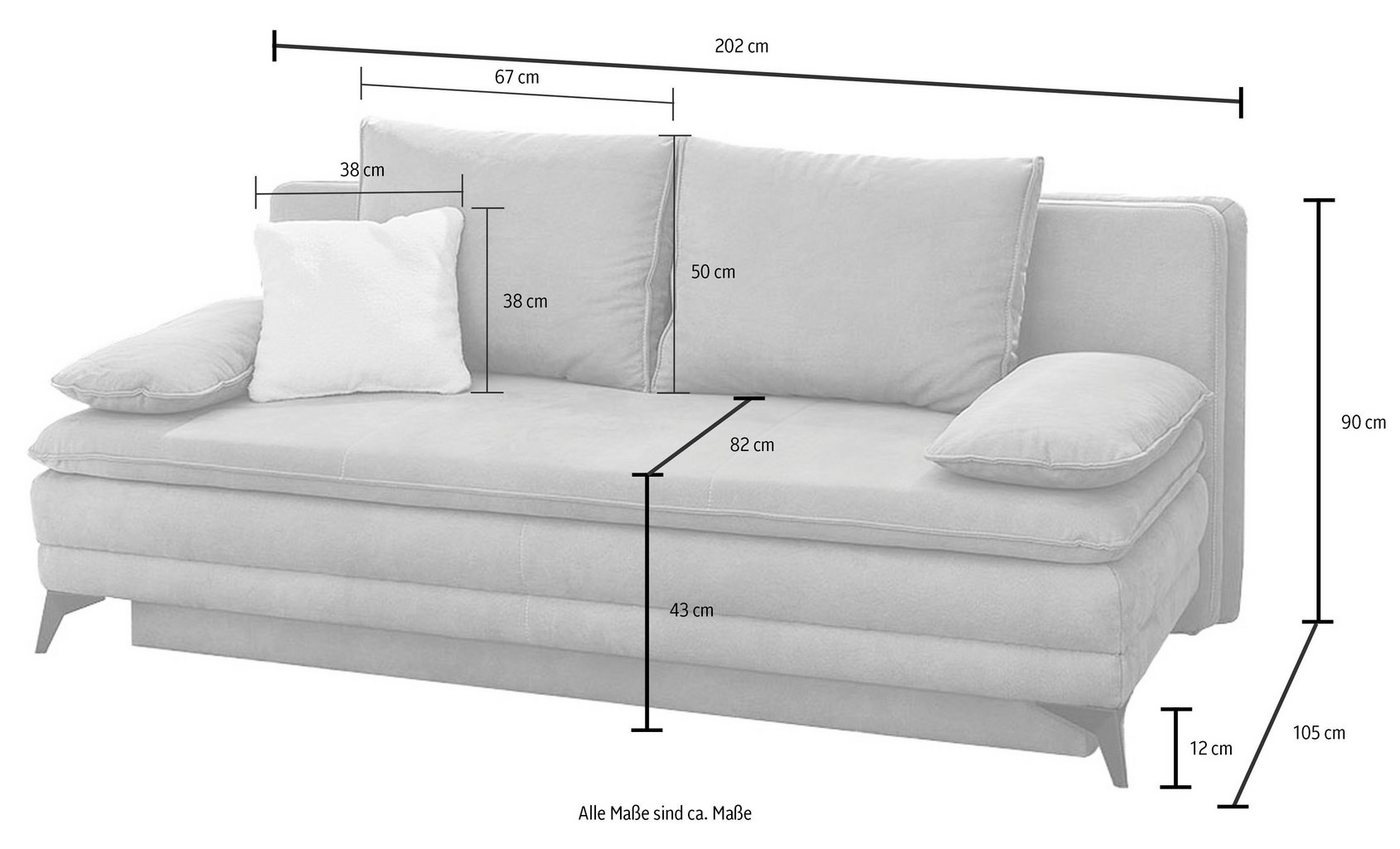 Jockenhöfer Gruppe Schlafsofa Laurin, B: 202 cm, Liegefl. 158x200 cm, Dauerschläfer, mit Schlaffunktion, Bettkasten, Kaltschaumtopper &1 Zierkissen – Bild 4 von 4