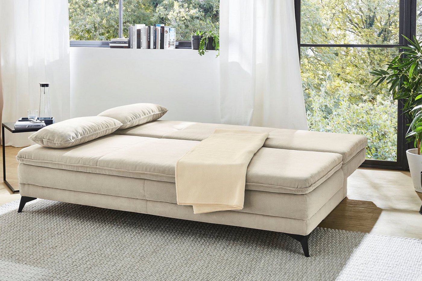 Jockenhöfer Gruppe Schlafsofa Laurin, B: 202 cm, Liegefl. 158x200 cm, Dauerschläfer, mit Schlaffunktion, Bettkasten, Kaltschaumtopper &1 Zierkissen – Bild 2 von 5