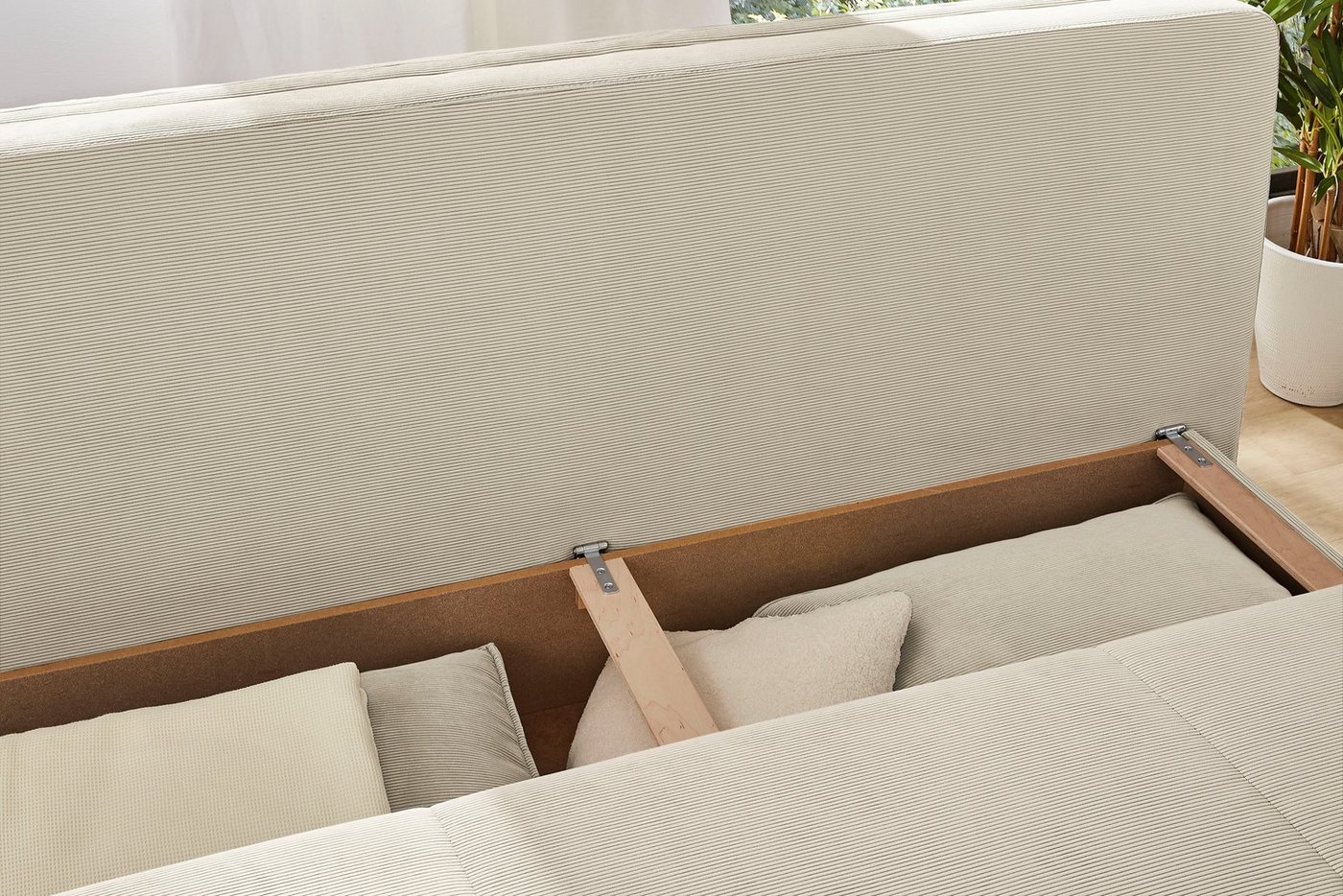 Jockenhöfer Gruppe Schlafsofa Laurin, B: 202 cm, Liegefl. 158x200 cm, Dauerschläfer, mit Schlaffunktion, Bettkasten, Kaltschaumtopper &1 Zierkissen – Bild 3 von 5