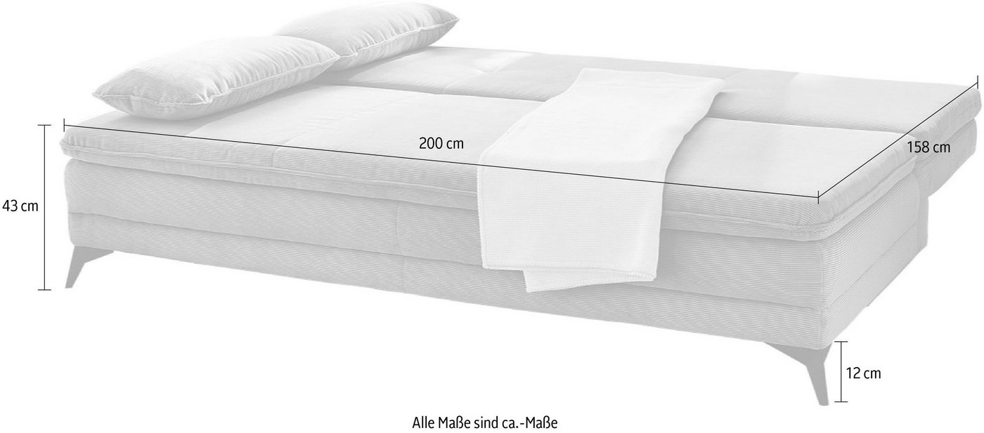 Jockenhöfer Gruppe Schlafsofa Laurin, B: 202 cm, Liegefl. 158x200 cm, Dauerschläfer, mit Schlaffunktion, Bettkasten, Kaltschaumtopper &1 Zierkissen – Bild 5 von 5