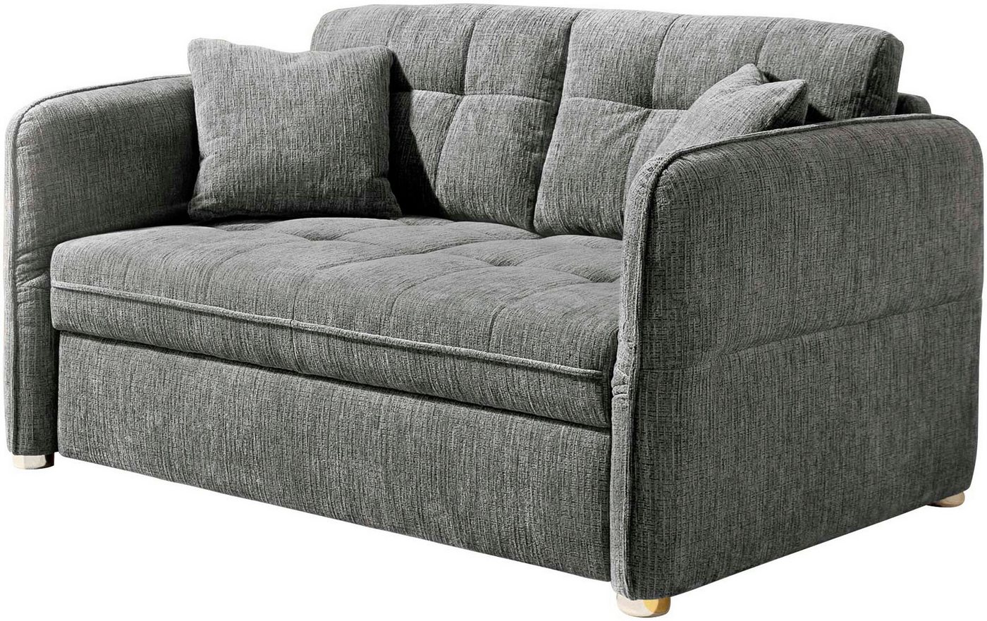 Jockenhöfer Gruppe Schlafsofa Leon, B: 147 - 187 cm, Liegefl. 120 - 160x200 cm, Breite wählbar, mit Schlaffunktion & Zierkissen, in 3 Breiten – Bild 2 von 5
