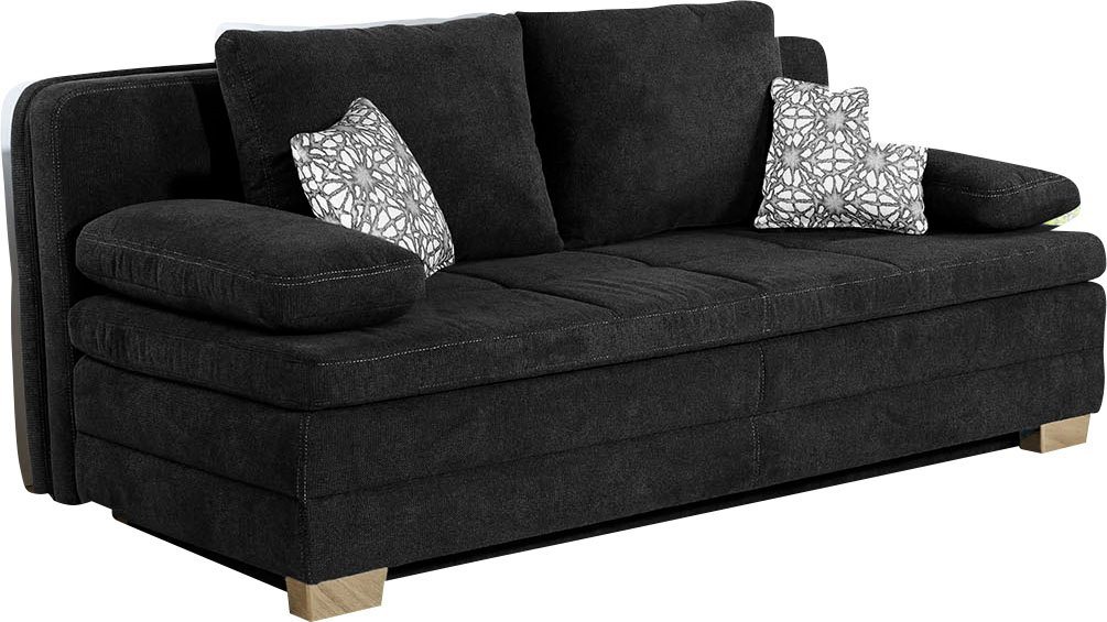 Jockenhöfer Gruppe Schlafsofa Lincoln, B: 203 cm, Liegefl. 160x203 cm, Dauerschläfer, mit Schlaffunktion, Bettkasten, Kaltschaumtopper & 2 Zierkissen – Bild 3 von 5