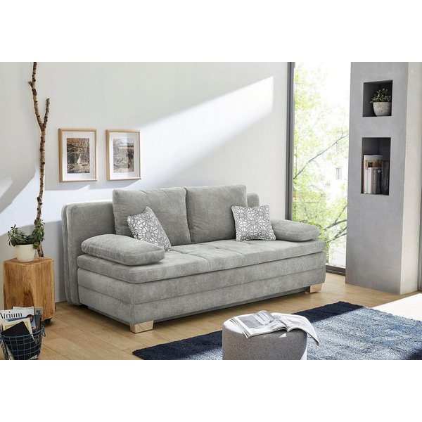 Jockenhöfer Gruppe Schlafsofa Lincoln, B: 203 cm, Liegefl. 160x203 cm, Dauerschläfer, mit Schlaffunktion, Bettkasten, Kaltschaumtopper & 2 Zierkissen