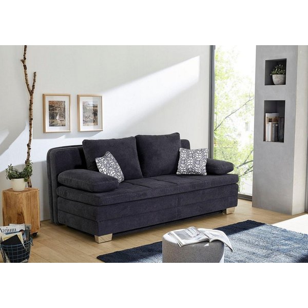 Jockenhöfer Gruppe Schlafsofa Lincoln, B: 203 cm, Liegefl. 160x203 cm, Dauerschläfer, mit Schlaffunktion, Bettkasten, Kaltschaumtopper & 2 Zierkissen