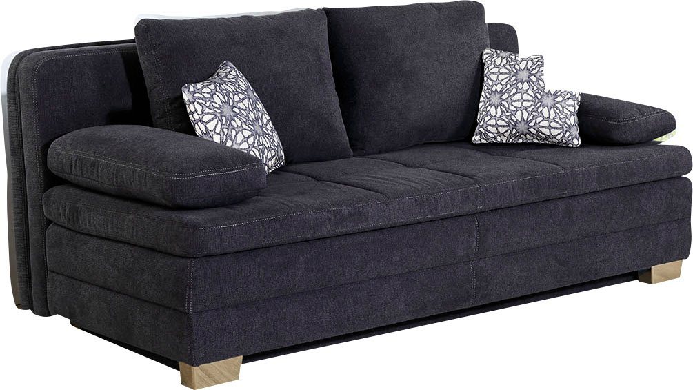 Jockenhöfer Gruppe Schlafsofa Lincoln, B: 203 cm, Liegefl. 160x203 cm, Dauerschläfer, mit Schlaffunktion, Bettkasten, Kaltschaumtopper & 2 Zierkissen – Bild 3 von 5