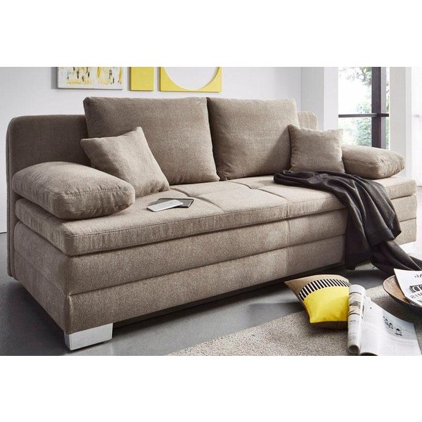 Jockenhöfer Gruppe Schlafsofa Lindau, B: 203 cm, Liegefl. 160x203 cm, mit Schlaffunktion, Bettkasten, Zierkissen & Kaltschaumtopper