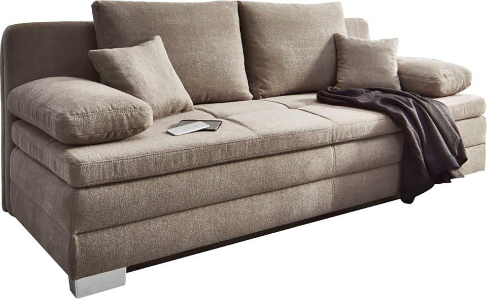 Jockenhöfer Gruppe Schlafsofa Lindau, B: 203 cm, Liegefl. 160x203 cm, mit Schlaffunktion, Bettkasten, Zierkissen & Kaltschaumtopper – Bild 2 von 5