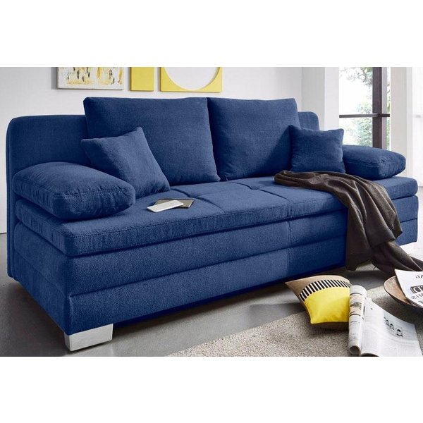 Jockenhöfer Gruppe Schlafsofa Lindau, B: 203 cm, Liegefl. 160x203 cm, mit Schlaffunktion, Bettkasten, Zierkissen & Kaltschaumtopper