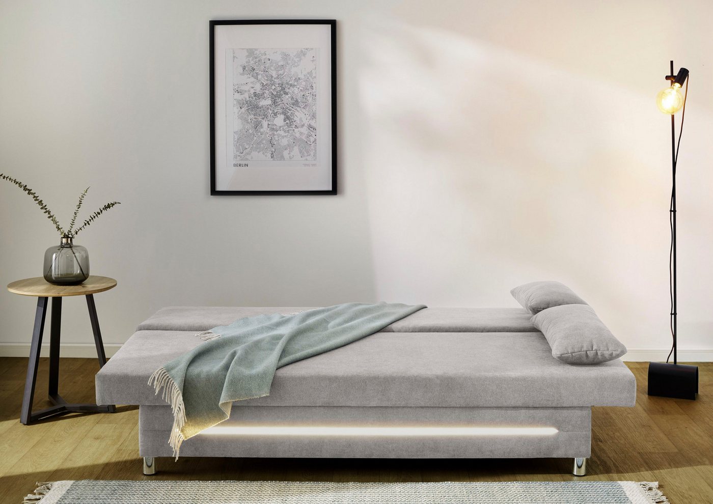 Jockenhöfer Gruppe Schlafsofa Sunrise, B: 191 cm, Liegefl. 120x191 cm, mit Schlaffunktion, Bettkasten & Licht, Unser Dauertiefpreis – Bild 2 von 5
