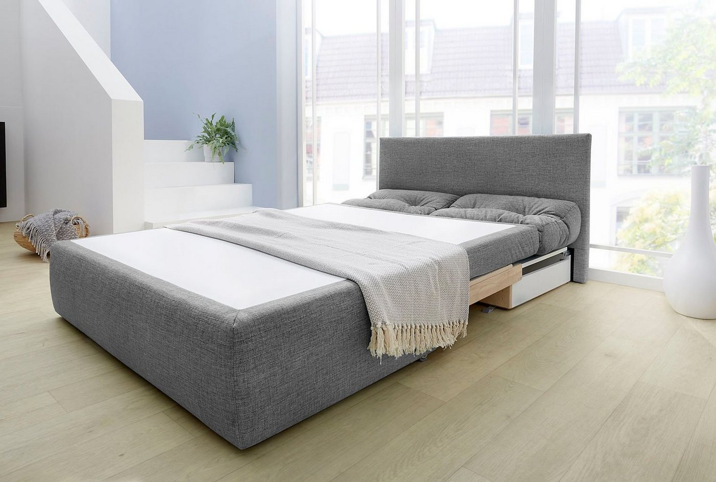Jockenhöfer Gruppe Schlafsofa Torben, B: 130 cm, Liegefl. 126x191 cm, mit Schlaffunktion, Bettkasten & Rückenkissen – Bild 4 von 5