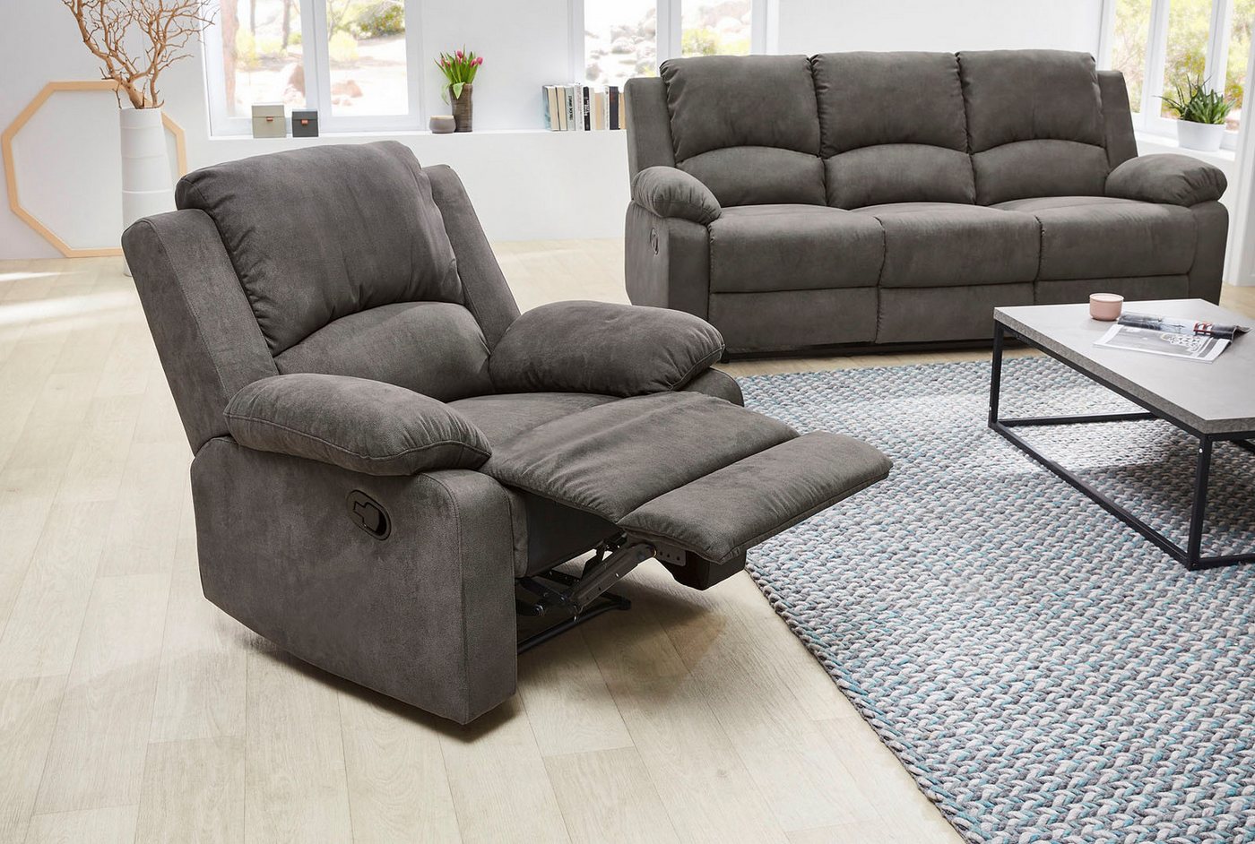 Jockenhöfer Gruppe Sessel Dakota, B: 97 cm, Sitzhöhe: 47 cm, mit Relax- & Liegefunktion, Taschenfederkern-Polsterung – Bild 2 von 5