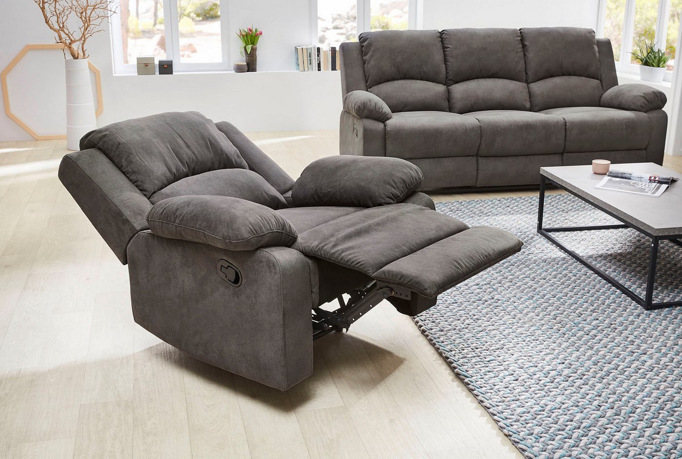 Jockenhöfer Gruppe Sessel Dakota, B: 97 cm, Sitzhöhe: 47 cm, mit Relax- & Liegefunktion, Taschenfederkern-Polsterung – Bild 3 von 5
