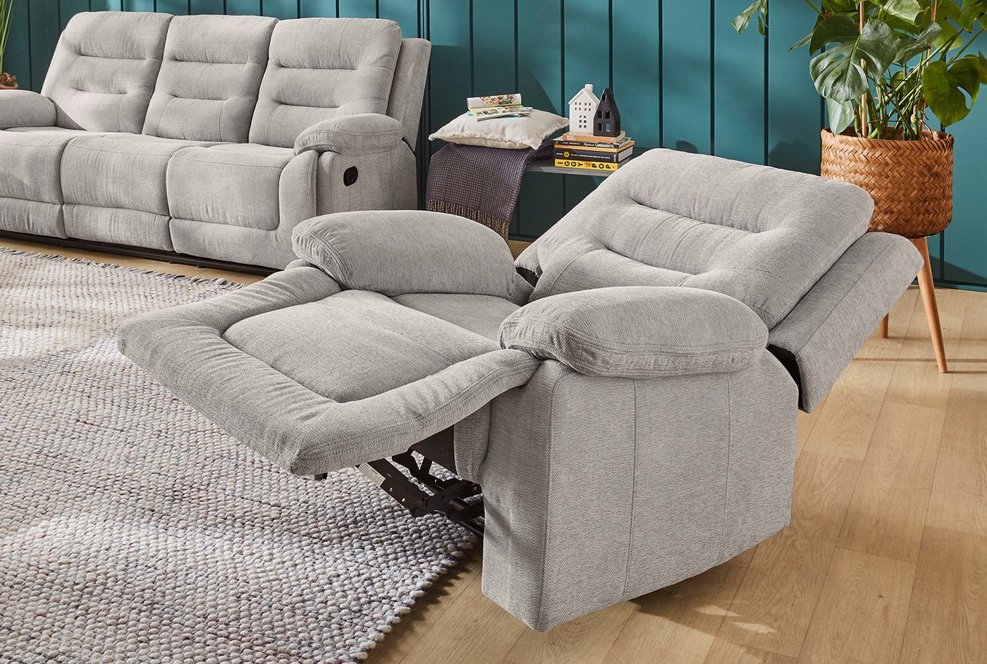 Jockenhöfer Gruppe Sessel Sylt, B: 101 cm, Sitzhöhe: 49 cm, mit Relaxfunktion und Liegefunktion, Federkern-Polsterung – Bild 3 von 5