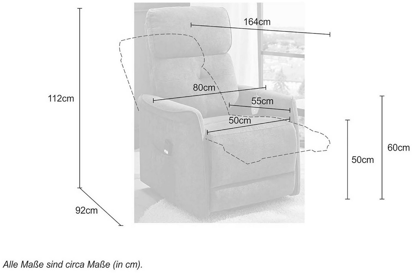 Jockenhöfer Gruppe TV-Sessel Denver, B: 80 cm, Sitzhöhe: 50 cm, elektr. Relaxfunktion, Aufstehhilfe, Heizfunktion & Massagefunktion – Bild 5 von 5