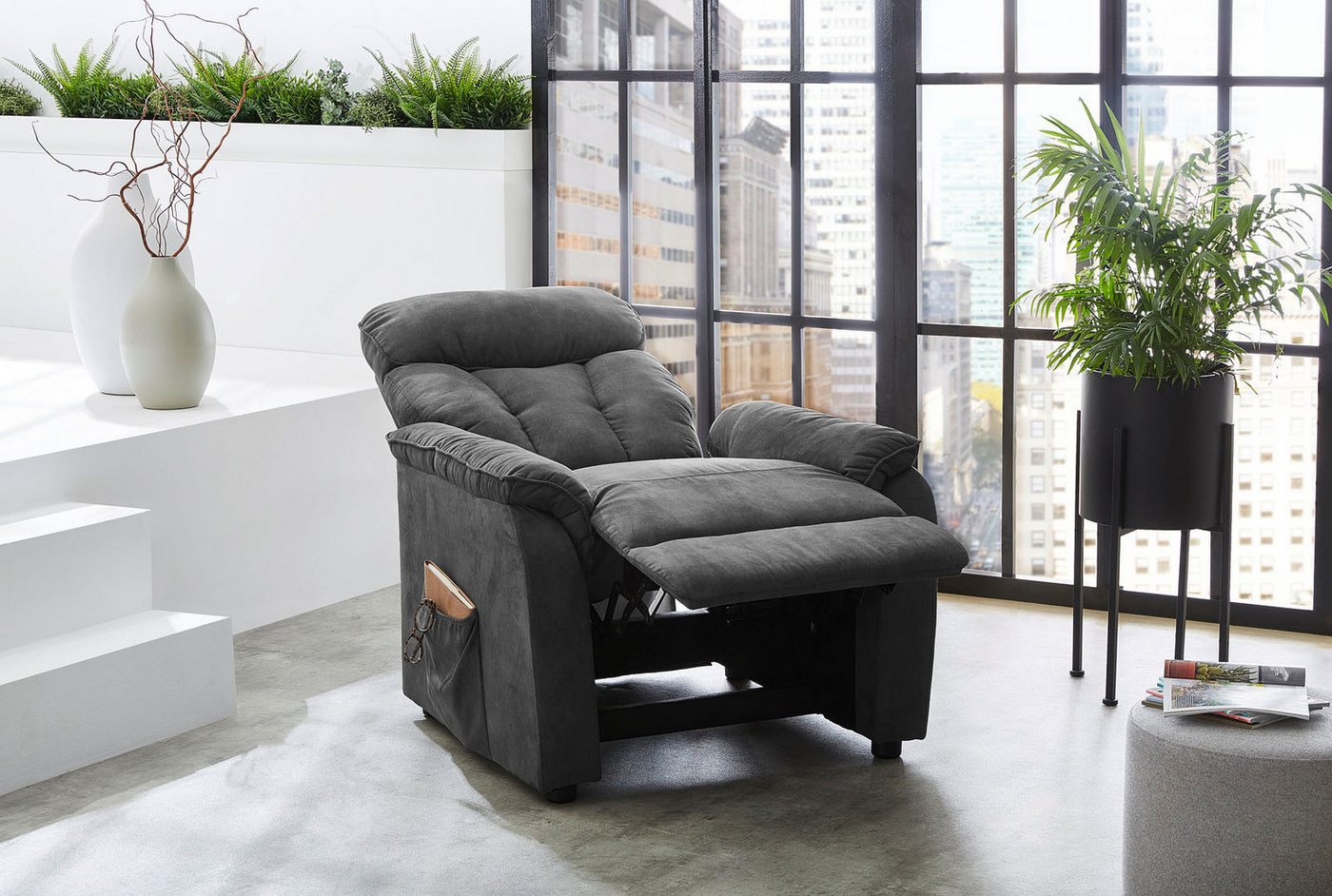 Jockenhöfer Gruppe TV-Sessel Dorsten, B: 86 cm, Sitzhöhe: 46 cm, mit Relax- & Liegefunktion, Taschenfederkern-Polsterung – Bild 3 von 5
