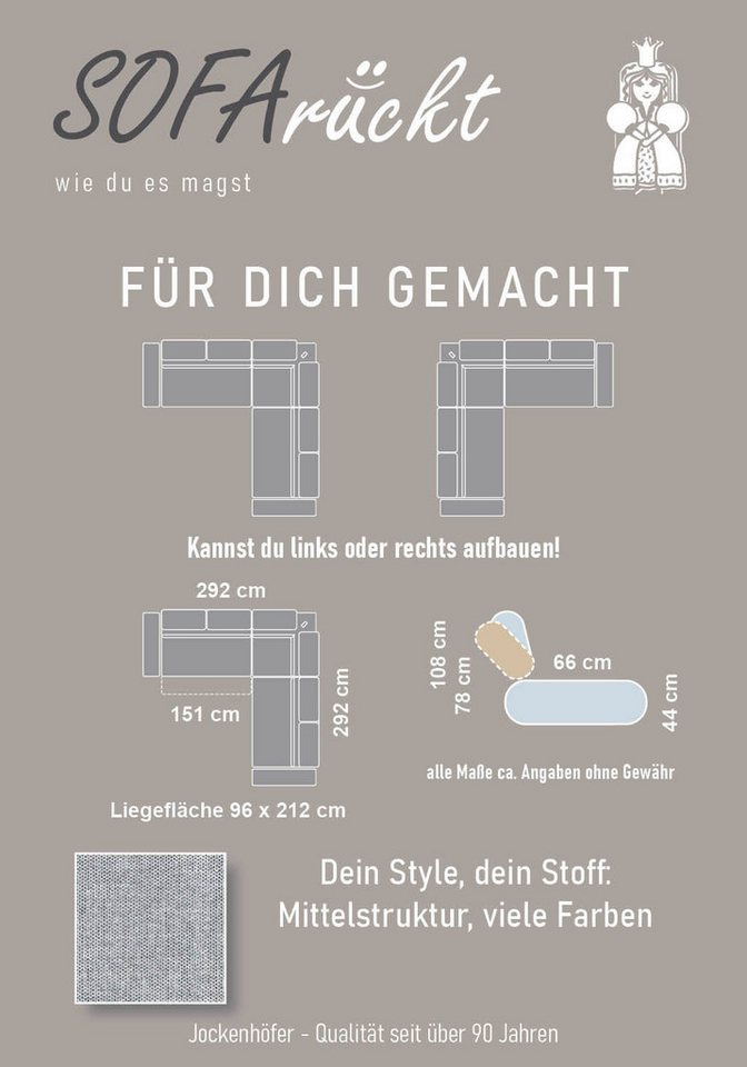 Jockenhöfer Gruppe Wohnlandschaft Monza L-Form, B: 292x292 cm, mit 30 cm elektr. Sitztiefenverstellung, 140kg Belastbarkeit je Sitz, Kopfteilverstellung & USB-A – Bild 5 von 5