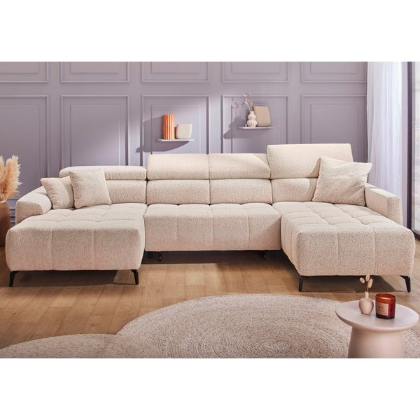 Jockenhöfer Gruppe Wohnlandschaft Ultima U-Form, B: 363 cm, 60 cm elektrische Sitztiefenverstellung, USB-Ports, Kopfstützen verstellbar, Zierkissen, bis 140 kg/