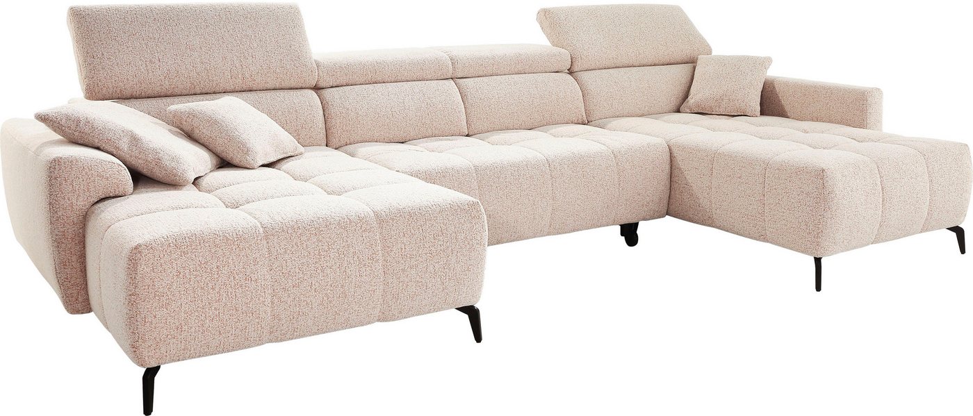 Jockenhöfer Gruppe Wohnlandschaft Ultima U-Form, B: 363 cm, 60 cm elektrische Sitztiefenverstellung, USB-Ports, Kopfstützen verstellbar, Zierkissen, bis 140 kg/ – Bild 2 von 5
