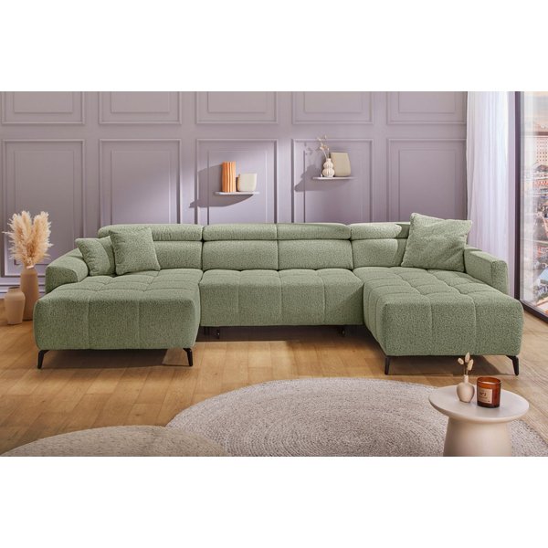 Jockenhöfer Gruppe Wohnlandschaft Ultima U-Form, B: 363 cm, 60 cm elektrische Sitztiefenverstellung, USB-Ports, Kopfstützen verstellbar, Zierkissen, bis 140 kg/