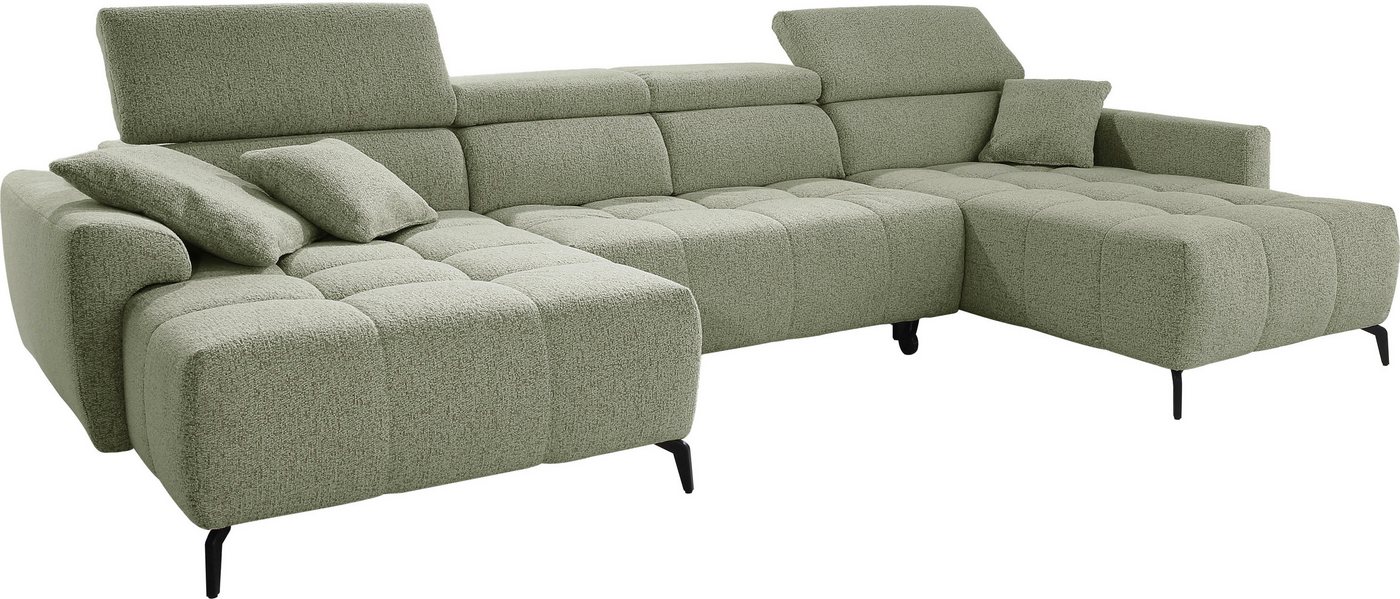 Jockenhöfer Gruppe Wohnlandschaft Ultima U-Form, B: 363 cm, 60 cm elektrische Sitztiefenverstellung, USB-Ports, Kopfstützen verstellbar, Zierkissen, bis 140 kg/ – Bild 2 von 5