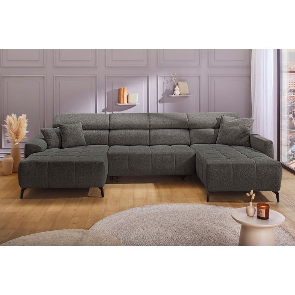 Jockenhöfer Gruppe Wohnlandschaft Ultima U-Form, B: 363 cm, 60 cm elektrische Sitztiefenverstellung, USB-Ports, Kopfstützen verstellbar, Zierkissen, bis 140 kg/