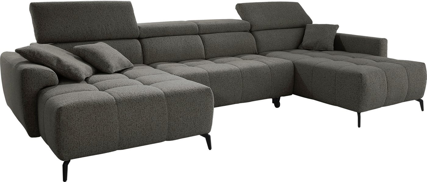 Jockenhöfer Gruppe Wohnlandschaft Ultima U-Form, B: 363 cm, 60 cm elektrische Sitztiefenverstellung, USB-Ports, Kopfstützen verstellbar, Zierkissen, bis 140 kg/ – Bild 2 von 5