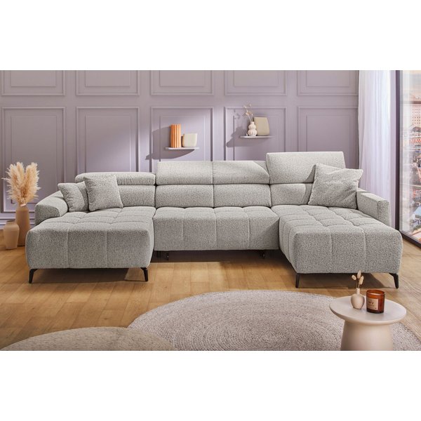 Jockenhöfer Gruppe Wohnlandschaft Ultima U-Form, B: 363 cm, 60 cm elektrische Sitztiefenverstellung, USB-Ports, Kopfstützen verstellbar, Zierkissen, bis 140 kg/