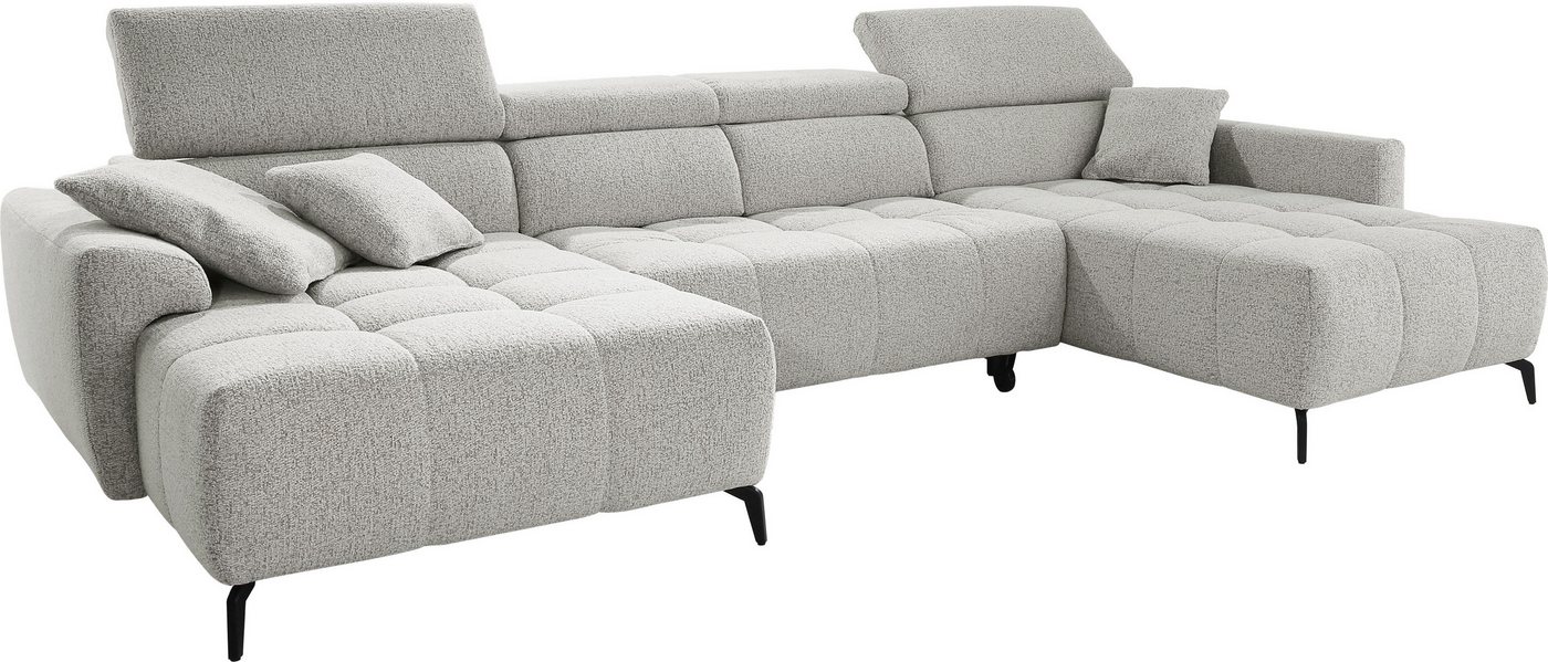 Jockenhöfer Gruppe Wohnlandschaft Ultima U-Form, B: 363 cm, 60 cm elektrische Sitztiefenverstellung, USB-Ports, Kopfstützen verstellbar, Zierkissen, bis 140 kg/ – Bild 2 von 5