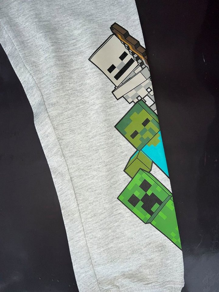 Minecraft Jogginghose MINECRAFT Kinder Jogginghose Jungen + Mädchen Hose GRAU 116 - 152 – Bild 2 von 4