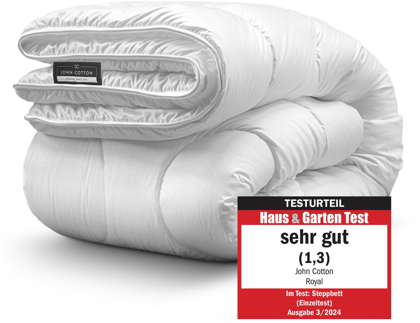 John Cotton Microfaserbettdecke Royal, Bettdecken für Sommer und Winter, Füllung: aus voluminöser und flauschiger Polyester, Bezug: Microfaser, 100% Polyester,  – Bild 5 von 5