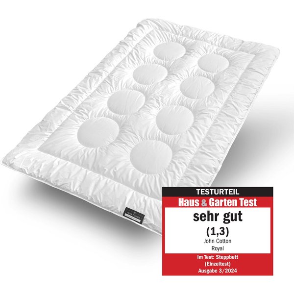 John Cotton Microfaserbettdecke Royal, Bettdecken für Sommer und Winter, Füllung: aus voluminöser und flauschiger Polyester, Bezug: Microfaser, 100% Polyester, 