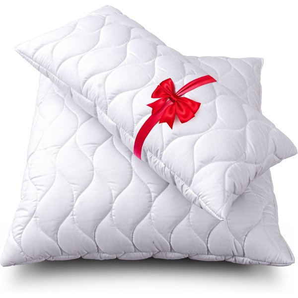 John Cotton Microfaserkissen 2für1, Kopfkissen, ein Kissen gratis, 40x80 cm, 80x80cm, Füllung: 100% Polyester, Bezug: Microfaser, Seitenschläfer, Bauchschläfer,