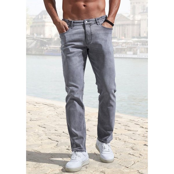 John Devin 5-Pocket-Jeans Straight-fit Jeans aus elastischer Denim-Qualität, in 3 Längen: 30 & 32 & 34