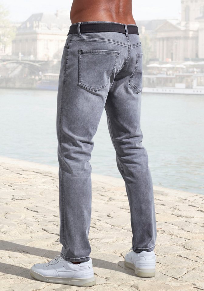 John Devin 5-Pocket-Jeans Straight-fit Jeans aus elastischer Denim-Qualität, in 3 Längen: 30 & 32 & 34 – Bild 3 von 5