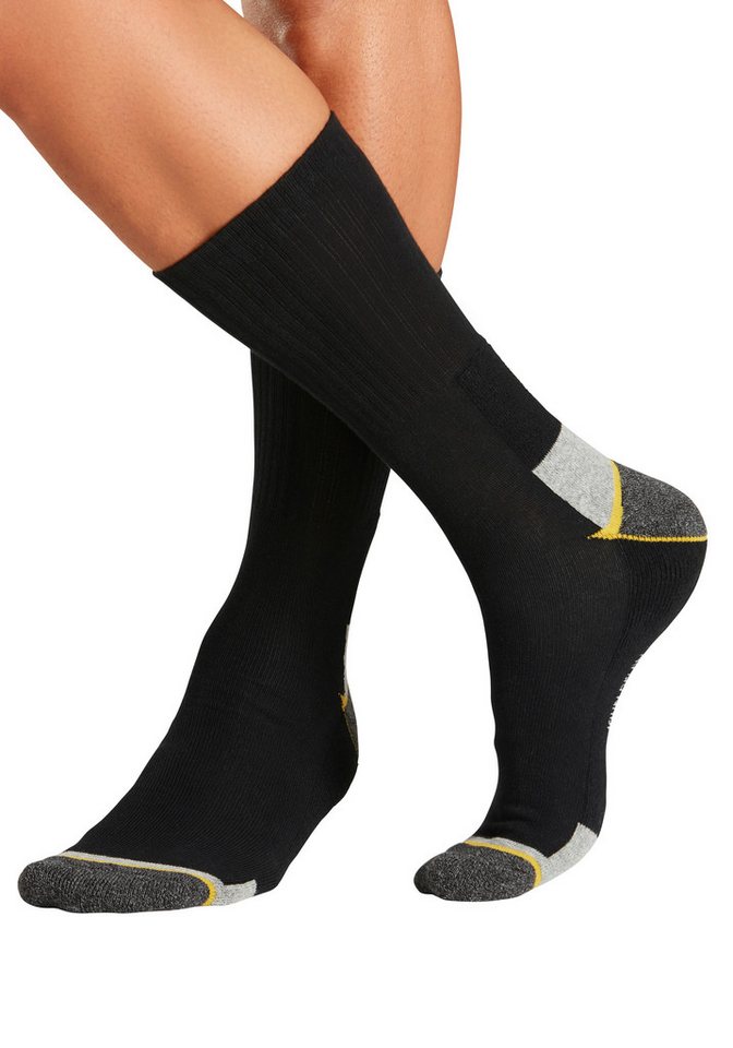 John Devin Arbeitssocken Herrensocken mit breitem geripptem Schaft (Packung, 4-Paar, Gr. 39-42 bis 47-48) Mit Hochfersen und Überzehen Plüsch – Bild 3 von 5