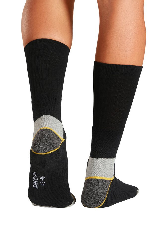 John Devin Arbeitssocken Herrensocken mit breitem geripptem Schaft (Packung, 4-Paar, Gr. 39-42 bis 47-48) Mit Hochfersen und Überzehen Plüsch – Bild 4 von 5