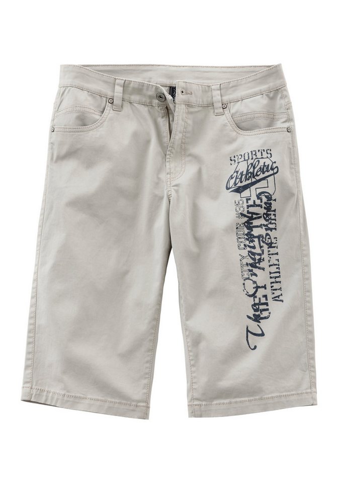 John Devin Bermudas - bedruckte Shorts aus elastischer Baumwollmischung mit großem Druck auf dem Bein, 3/4 Shorts – Bild 2 von 5